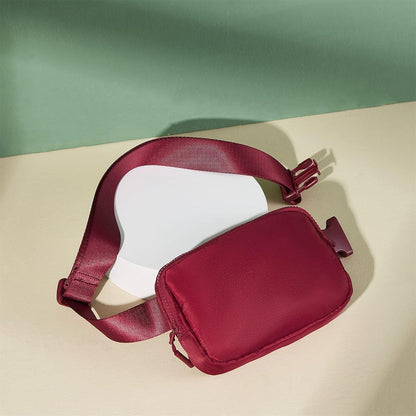 Telena Bauchtasche Damen Herren Sport Gürteltasche Crossbody Weinrot