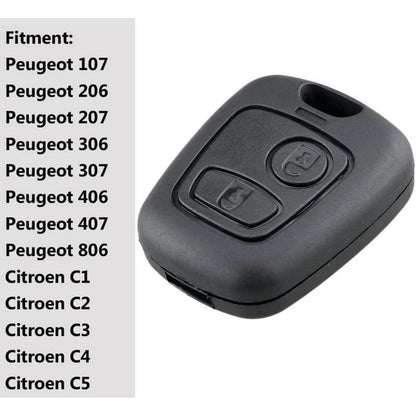Schlüsselgehäuse 2 Tasten für Peugeot & Citroe-n Modelle