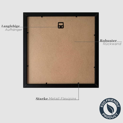 Bilderrahmen Schwarz Holz 30x30cm Fotorahmen Set 3er MDF