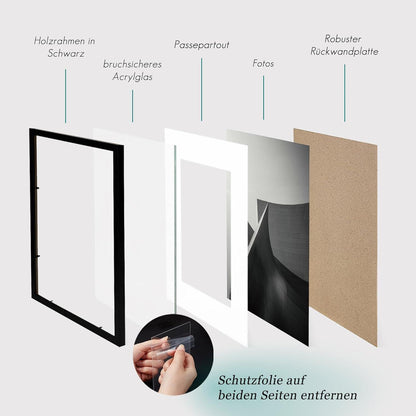 Bilderrahmen Schwarz Holz 30x30cm Fotorahmen Set 3er MDF