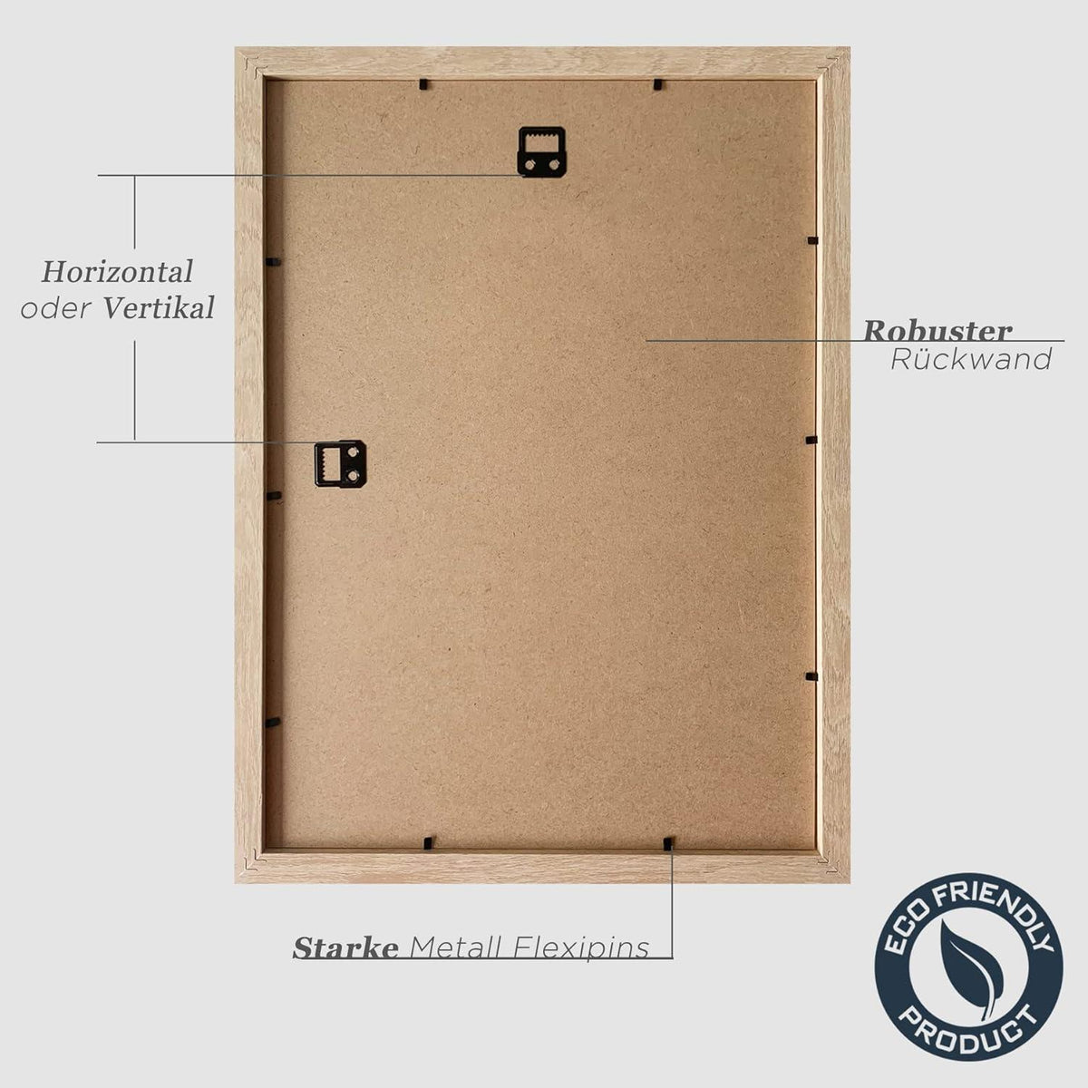 Bilderrahmen A3 Holz Fotorahmen Set 3er Natur AcrylglasSchutz