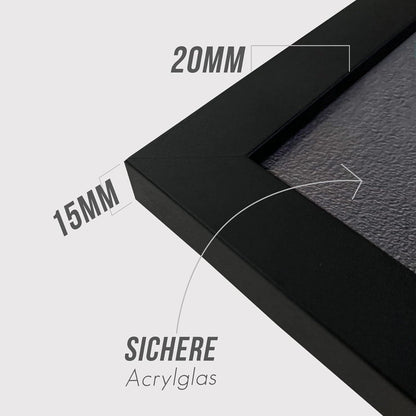 Bilderrahmen A3 Schwarz Holz Fotorahmen 30x42cm MDF Rahmen DIN A3 3er Set