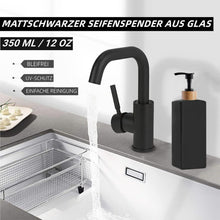 Schwarzer Seifenspender aus Glas mit Bambu – 2er Set