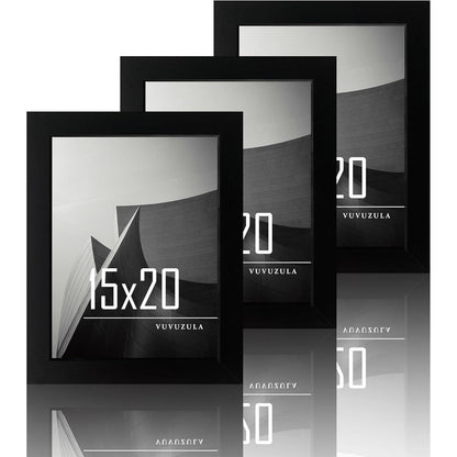 Schwarze Bilderrahmen 15x20cm Holz Fotorahmen 3er Set