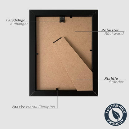 Schwarze Bilderrahmen 15x20cm Holz Fotorahmen 3er Set