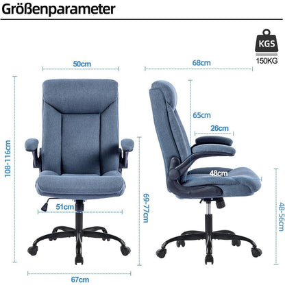 Ergonomischer Bürostuhl Drehbarer Schreibtischstuhl Navy