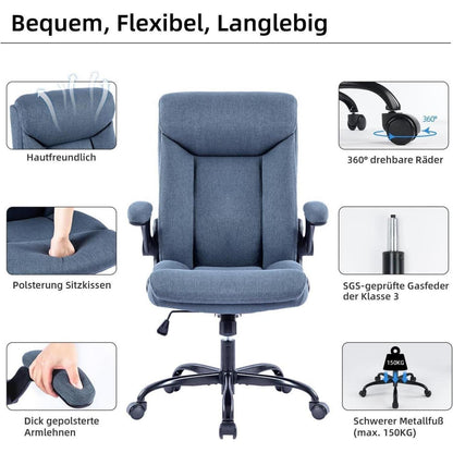 Ergonomischer Bürostuhl Drehbarer Schreibtischstuhl Navy