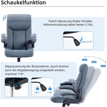 Ergonomischer Bürostuhl Drehbarer Schreibtischstuhl Navy