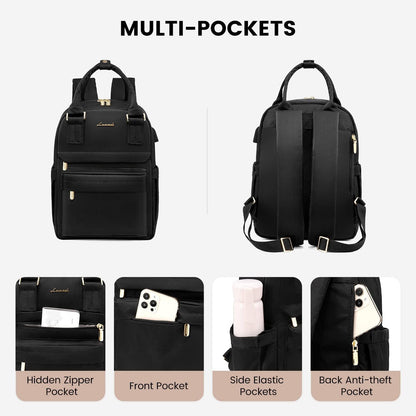 LOVEVOOK Damen Rucksack Schwarz Wasserdicht 11 Zoll Mini