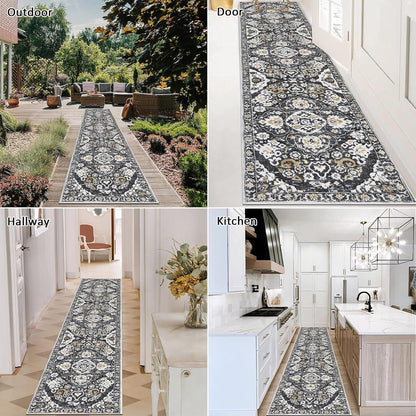 Enyhom Teppich Läufer Flur 60x240cm Weich Rutschfest Vintage Waschbar
