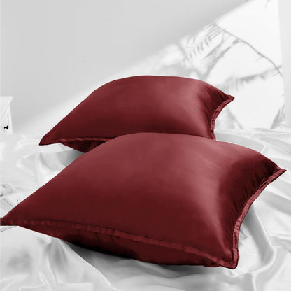 Satin Kissenbezug 65x65 2er Set Weich wie Silk für Curly Haar Rot