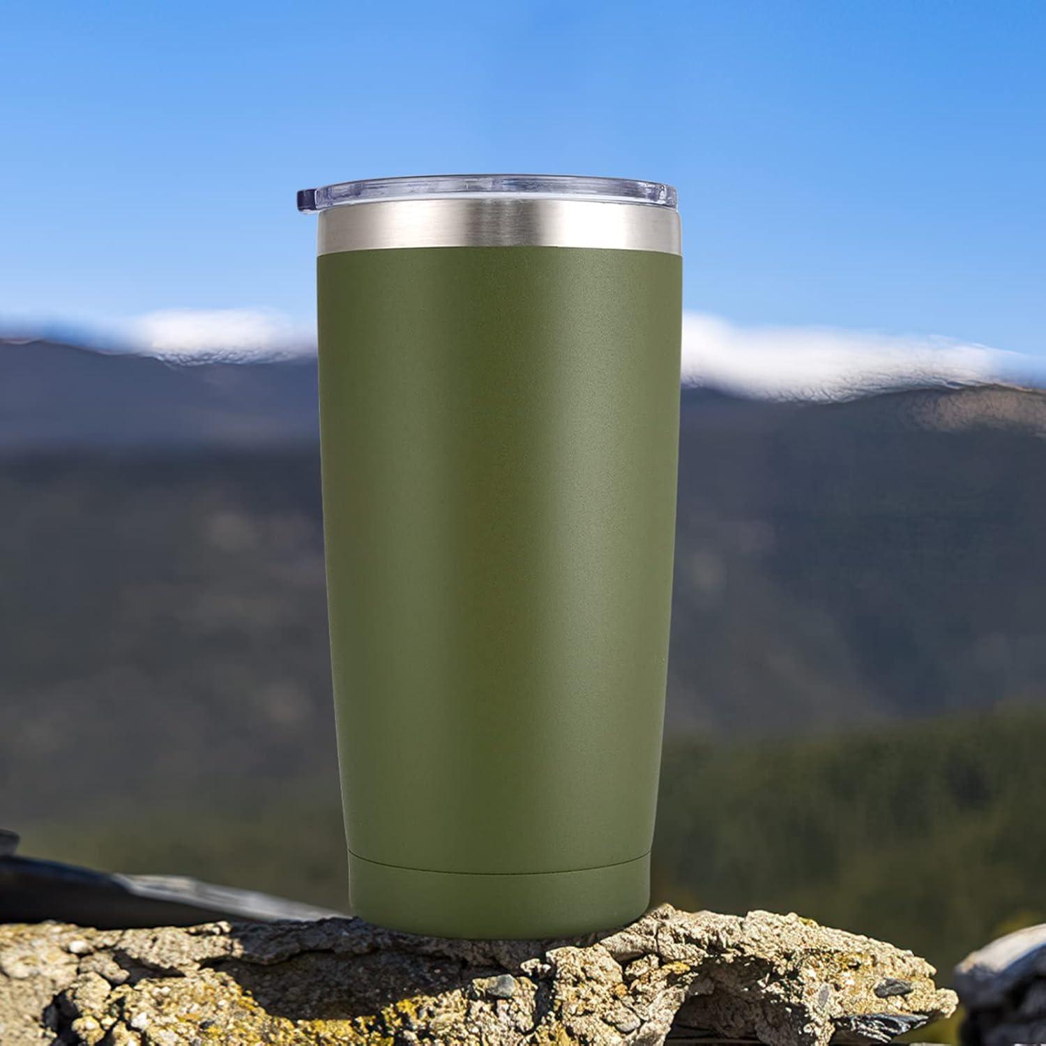 Livole Thermobecher 20oz Edelstahl mit Strohhalm und Deckel