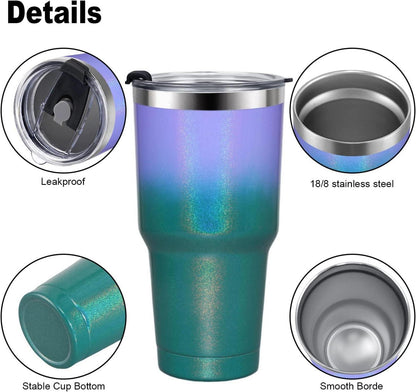 Livole 30oz Thermobecher Edelstahl Trinkbecher Strohhalm Vakuum Kaffeebecher