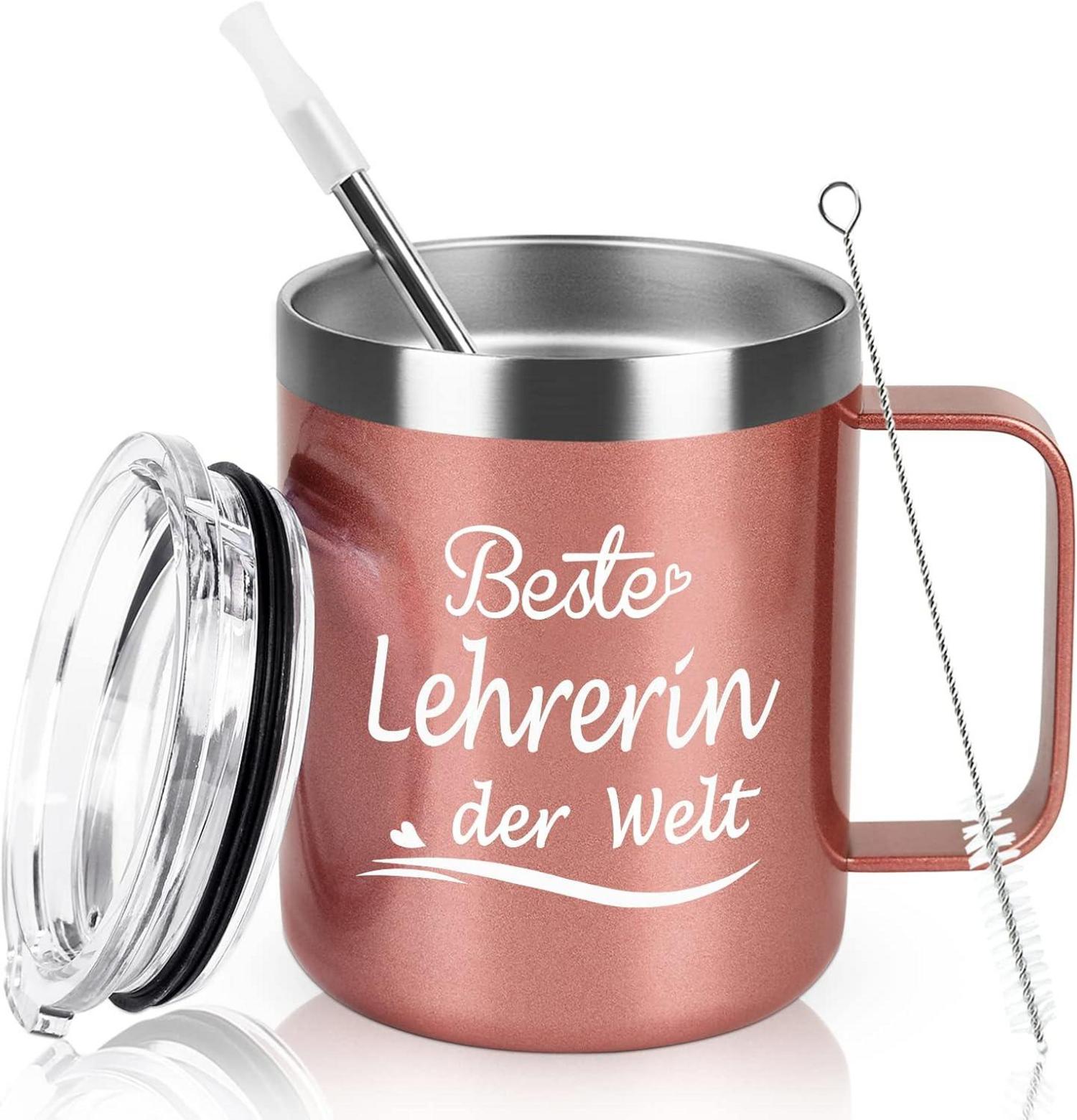 Livole Beste Lehrerin der Welt Tasse 12oz Edelstahl-Thermobecher