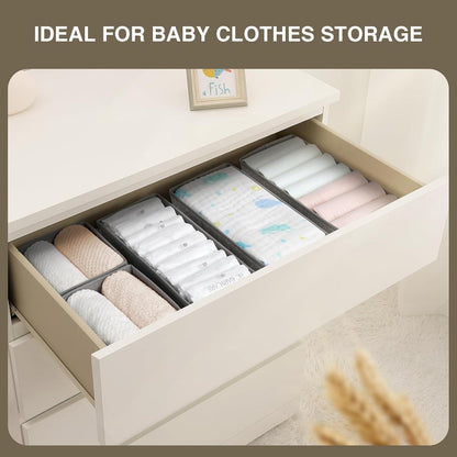 Schubladen Organizer Set 8-teilig, Faltbare Aufbewahrungsbox, Schubladeneinsätze