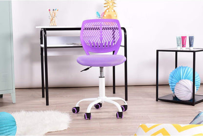 2er Set Bürostuhl Lila Türkis Stoffsitz Ergonomisch Verstellbar