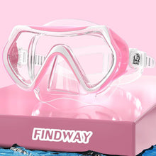 Tauchmaske Erwachsene mit HD Glas, verstellbar, Rosa Weiß