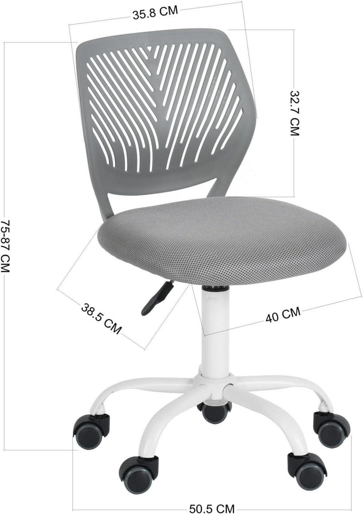 Modernes Grau Ergonomischer Bürostuhl ohne Armlehne