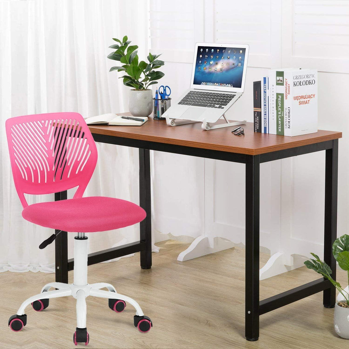 2er Set Rosa Schreibtischstuhl mit Höhenverstellung