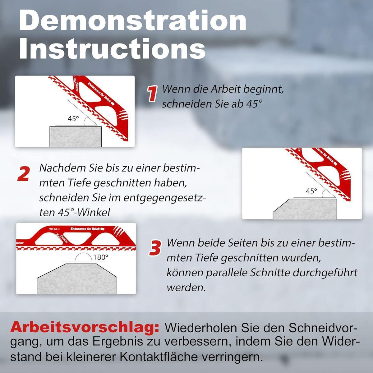 Hartmetall Säbelsägeblätter für Stein, 2 Stück 300/450mm