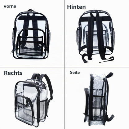 Transparenter Rucksack PVC Wasserdicht – Schulrucksack 33x25x10cm