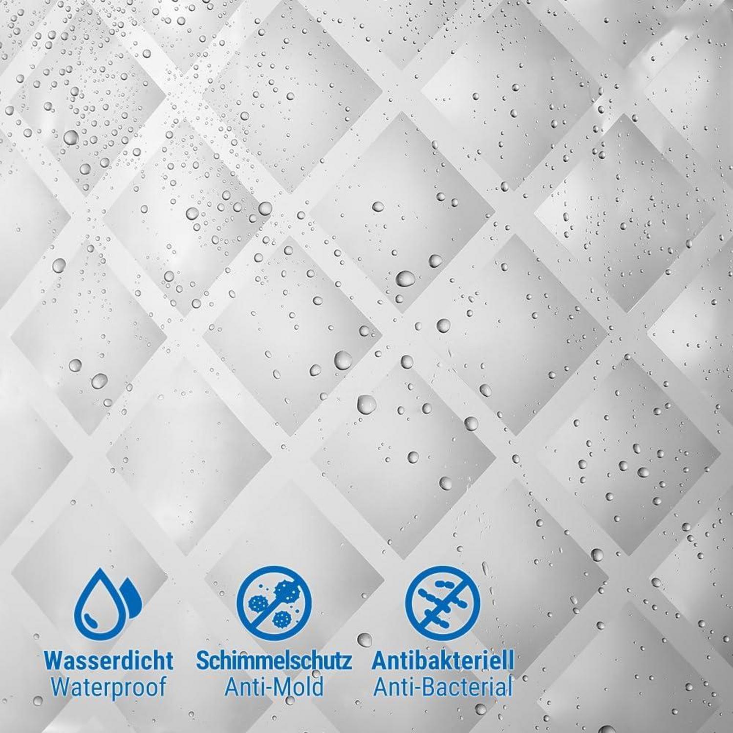 Duschvorhang 3D Rhombus Transparent Wasserdicht 240x200cm Anti-Schimmel Eva