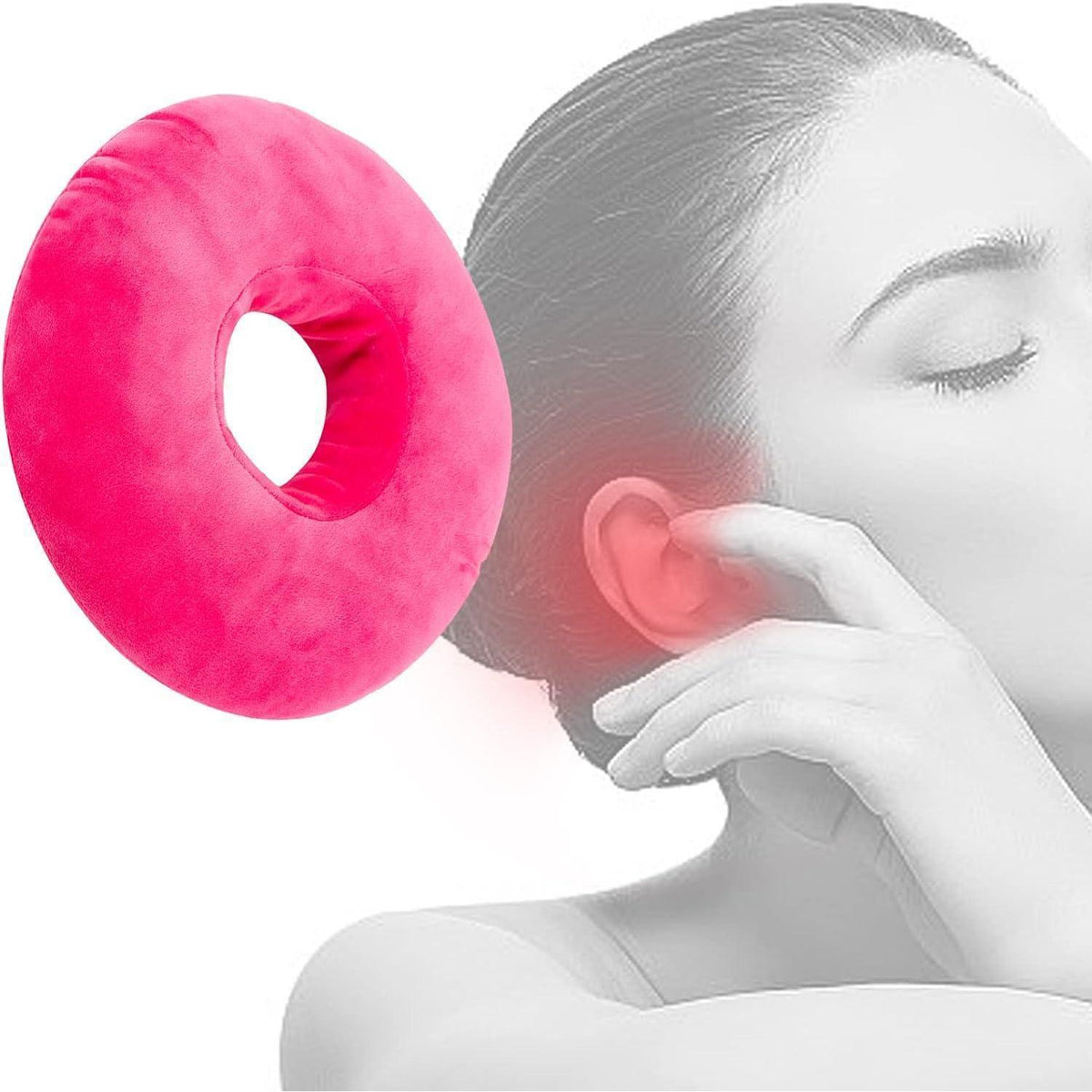 Piercing Kissen mit Loch für Seitenschläfer – Rosa