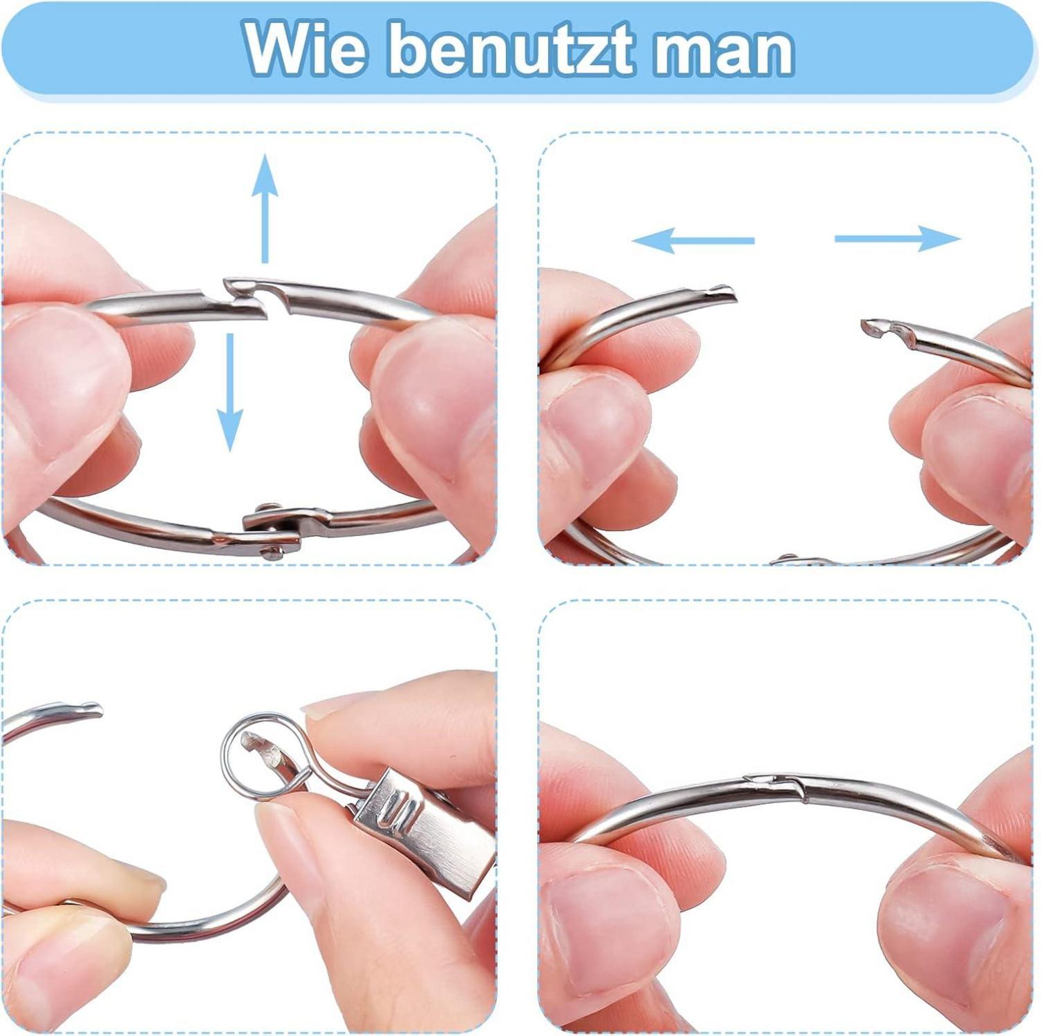 40 Heyu-Lotus Metall Vorhangringe Gardinenringe Clips 32mm Fenster Tür