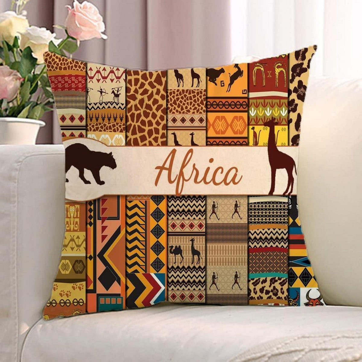 Afrikanischer Kissenbezug 40x40 cm – Farbiger Zierkissenbezug