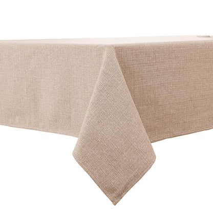 Beige Tischdecke 229x396 cm | Wasserabweisend & Leinenoptik