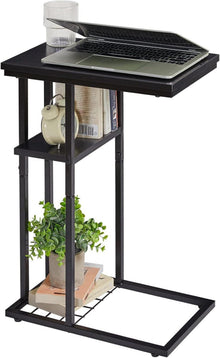 Beistelltisch Industrie-Design Sofatisch Schwarz 40x26x61.5 cm