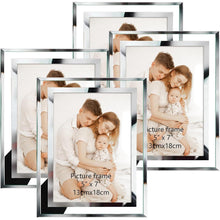 4er Set Glas Bilderrahmen 13x18 cm Silber Fotorahmen für Fotos & Bilder