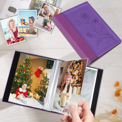 Kleines Fotoalbum 15x10cm 2er Pack für 50 vertikale Bilder lila