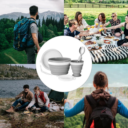 Camping Geschirr Set Faltbare Silikonschüssel Reisebecher