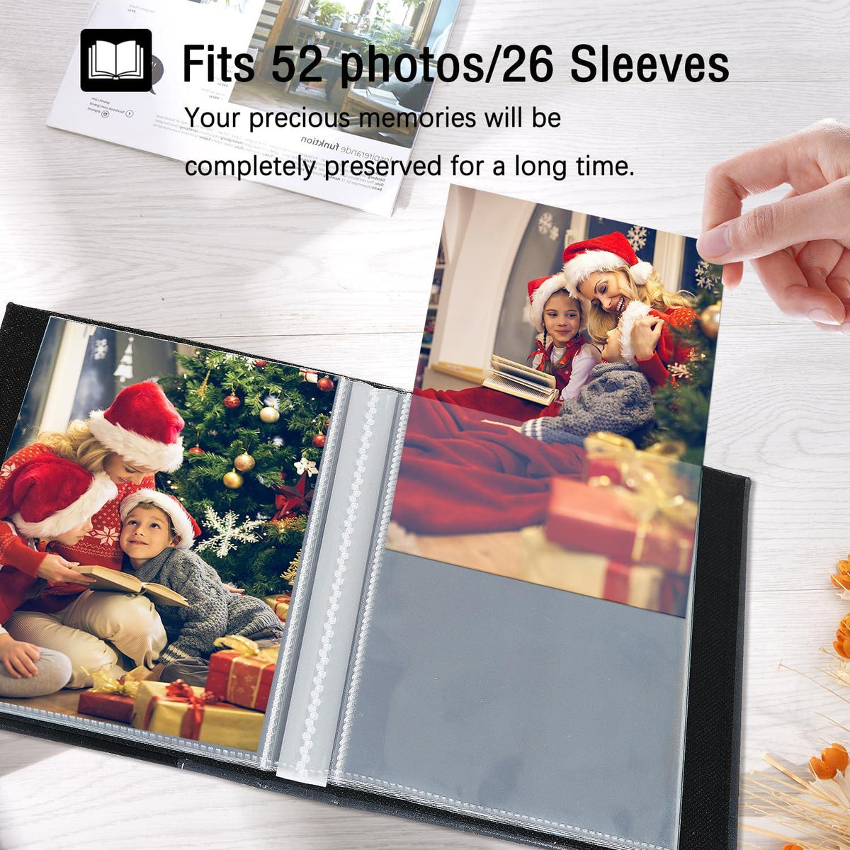 Kleines Fotoalbum 15x10 cm Ledereinband 2er Pack dunkelgrün