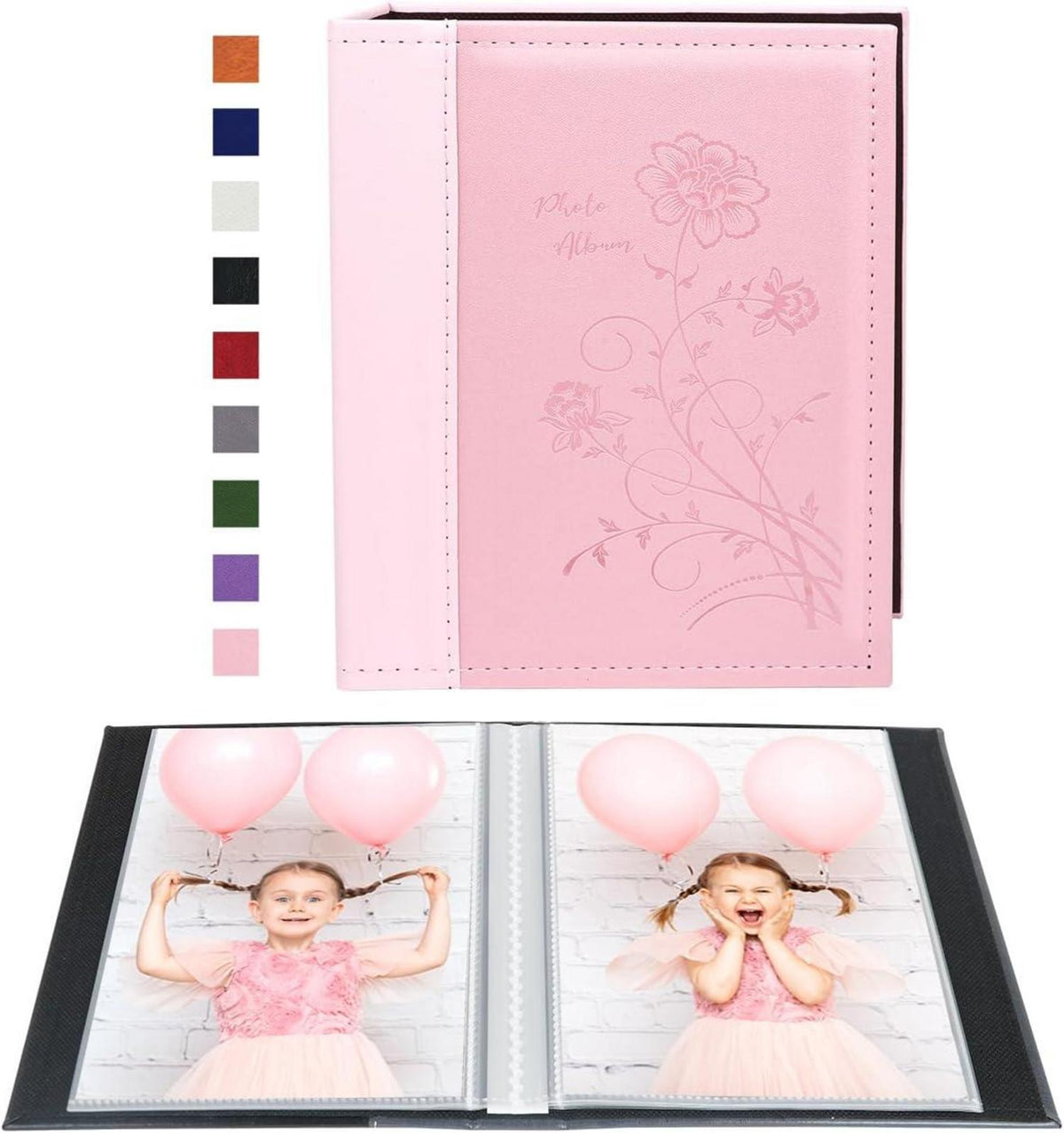 Kleines Fotoalbum 15x10 cm 2er Pack für 50 Fotos rosa