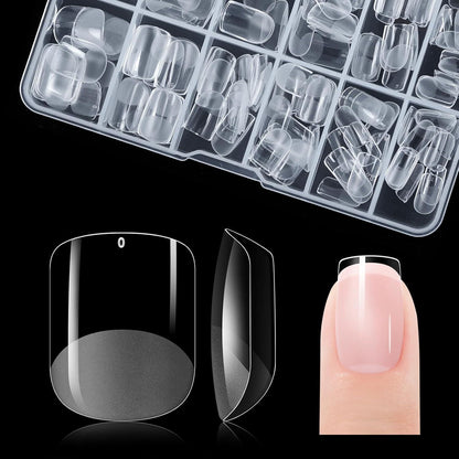 Extra Kurze Quadratische Gel Nagelspitzen – 120 Stück, 12 Größen