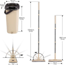 MASTERTOP Wischmopp Set Eimer 138cm Flachmopp Edelstahlgriff