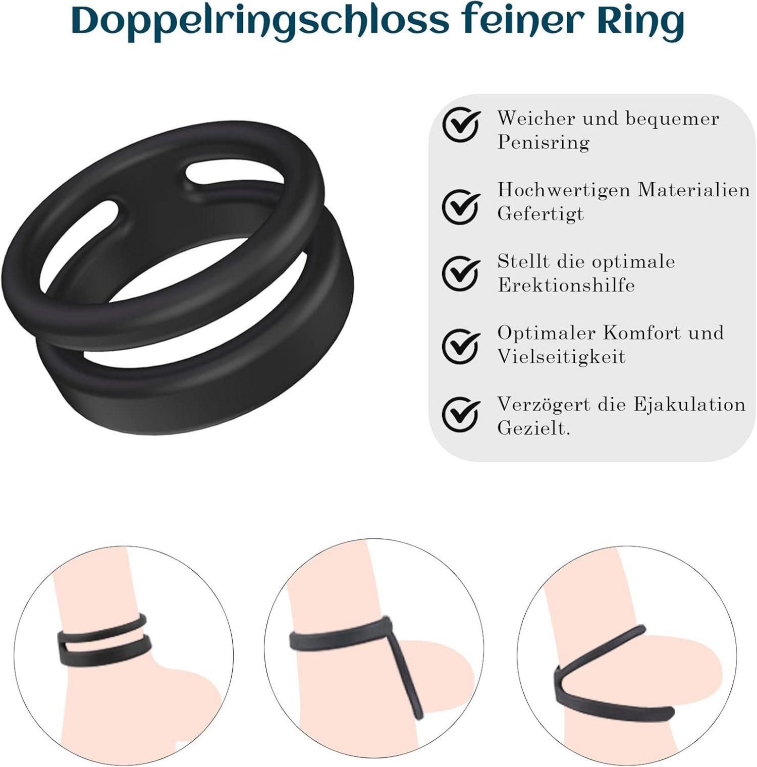 2023 Neu Dehnbarer Silikon Penisring Cockring 4-er Set Hodenringe