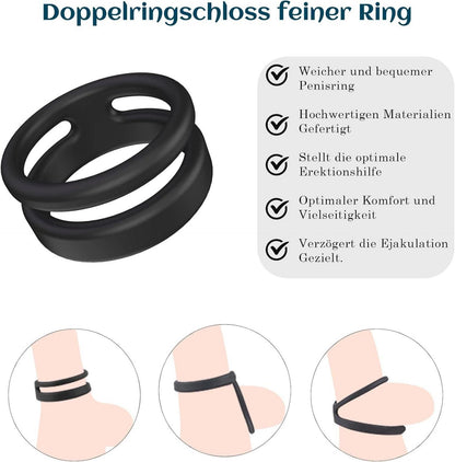 2023 Neu Dehnbarer Silikon Penisring Cockring 4-er Set Hodenringe