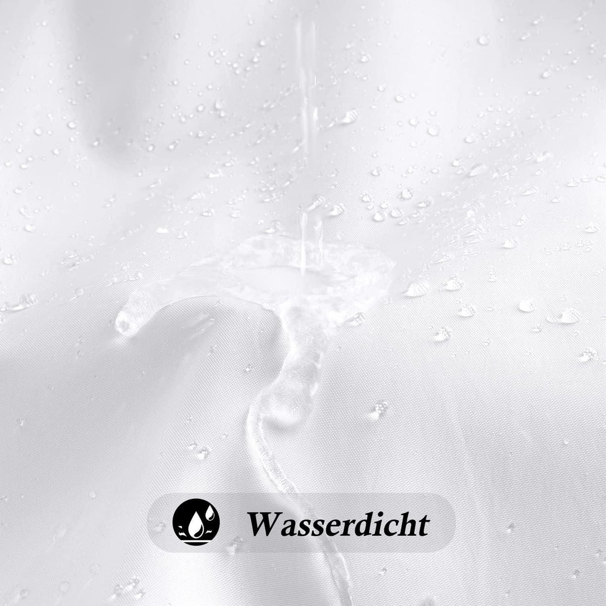 Duschvorhang 200x200 Anti-Schimmel Weiß Stoff Wasserdicht Waschbar Antibakteriell H200 x B200 cm