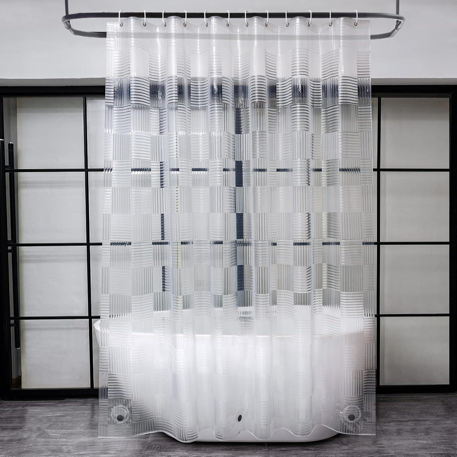Duschvorhang Überlänge Wasserdicht Antischimmel 3D Muster 180x220cm