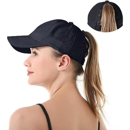 Baseball Cap Damen Pferdeschwanz Mesh Sonnenschutz Hut