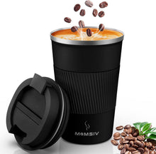 Thermobecher Isolierbecher 380ml Edelstahl Travel Mug 13oz Schwarz
