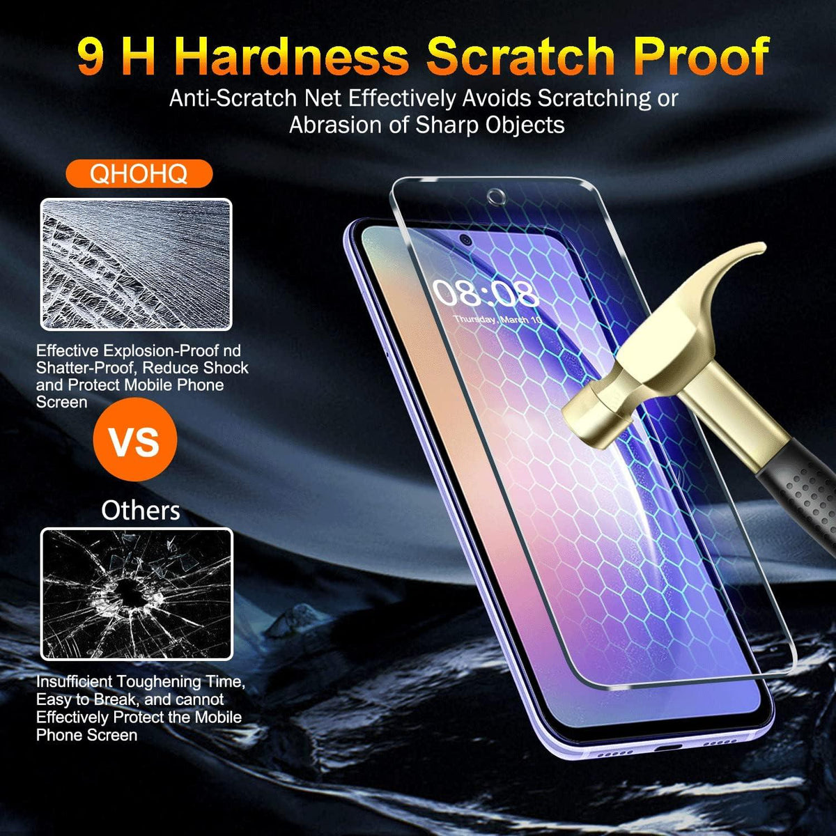 Samsung Galaxy A54 5G Schutzglas und Kameraschutzfolie 3 Stück-9H-Härte-Ultra-HD-Anti-Kratz-Anti-Blasenfrei