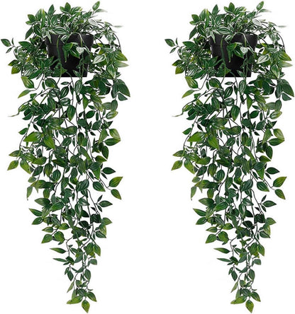 Künstliche Hängepflanzen im 2er Set - Kunstpflanze für Büro und Garten