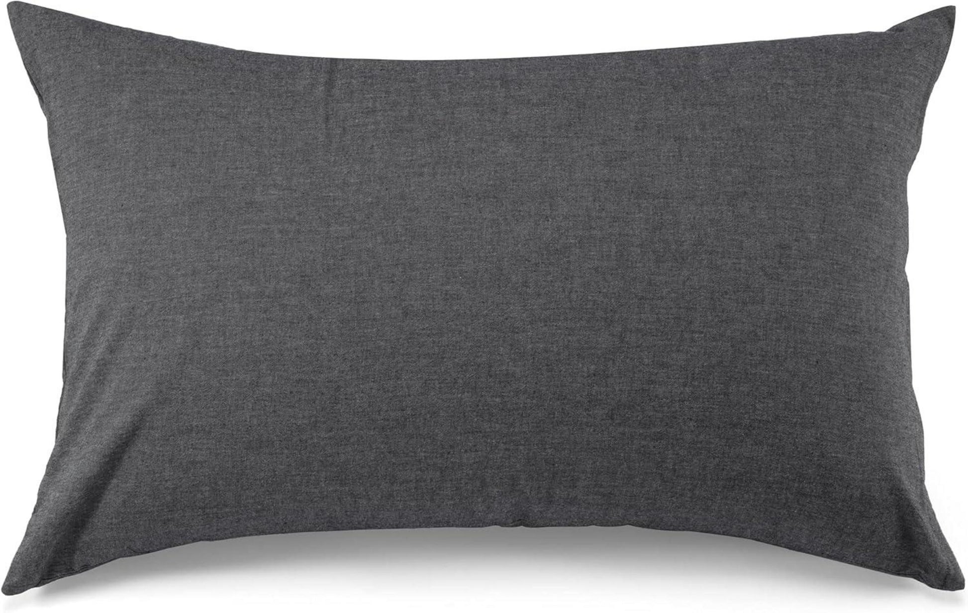 2er Set Kissenbezug 50x70 cm Baumwolle Dunkelgrau Superweich