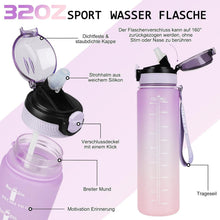 AOHAN Trinkflasche 1L BPA-frei Sport Wasserflasche mit