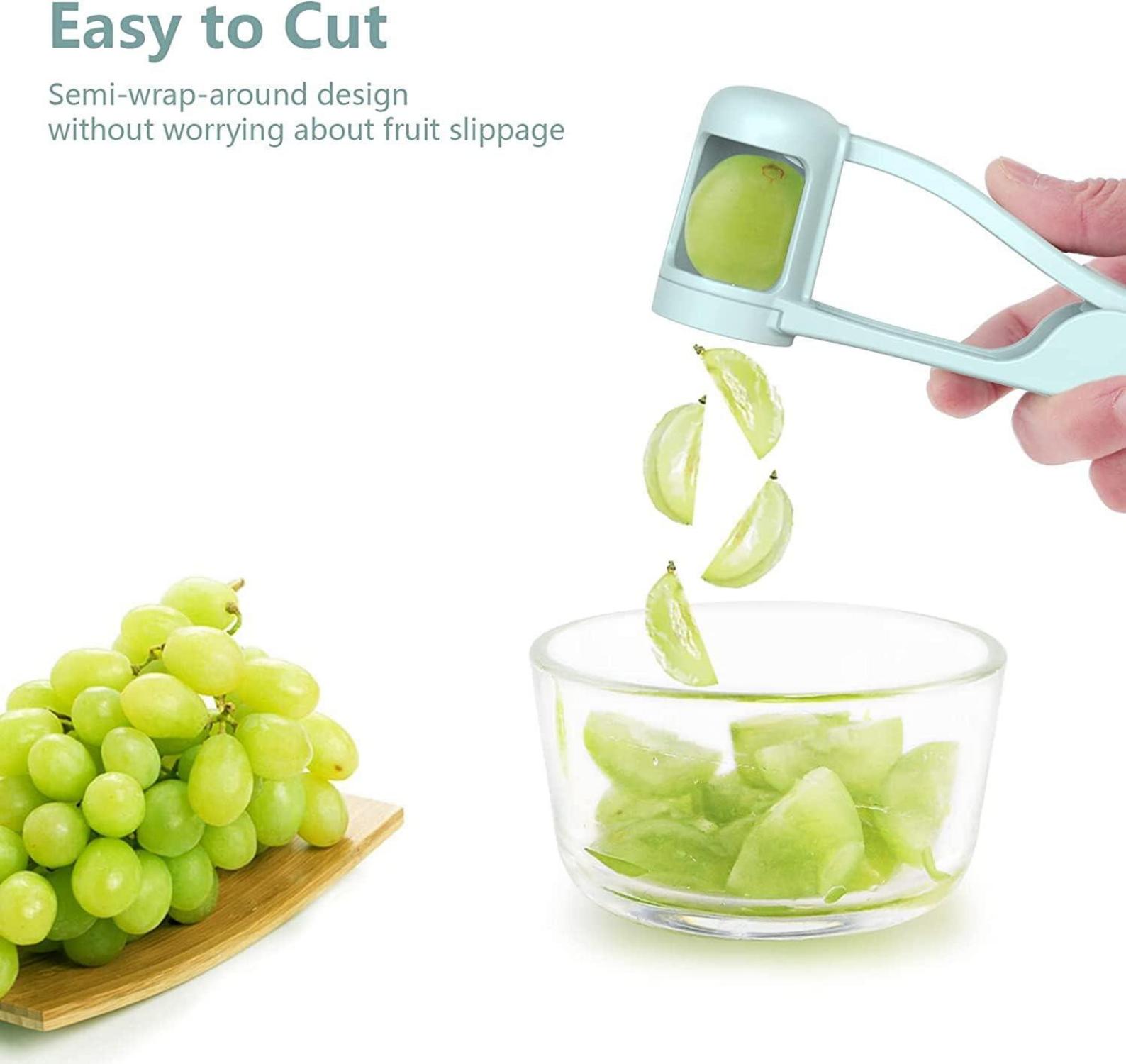 Traubenschneider Baby Obstschneider Viertelschneider Edelstahl Gemüse Obstsalat - Blau