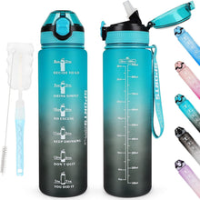 Sport Trinkflasche BPA-frei mit Stroh und Zeitmarkierungen